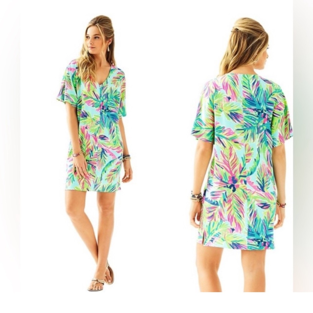 Lilly Pulitzer Women's Island Time‎ Lindley Caftan Shift Resort Cruise Dress M